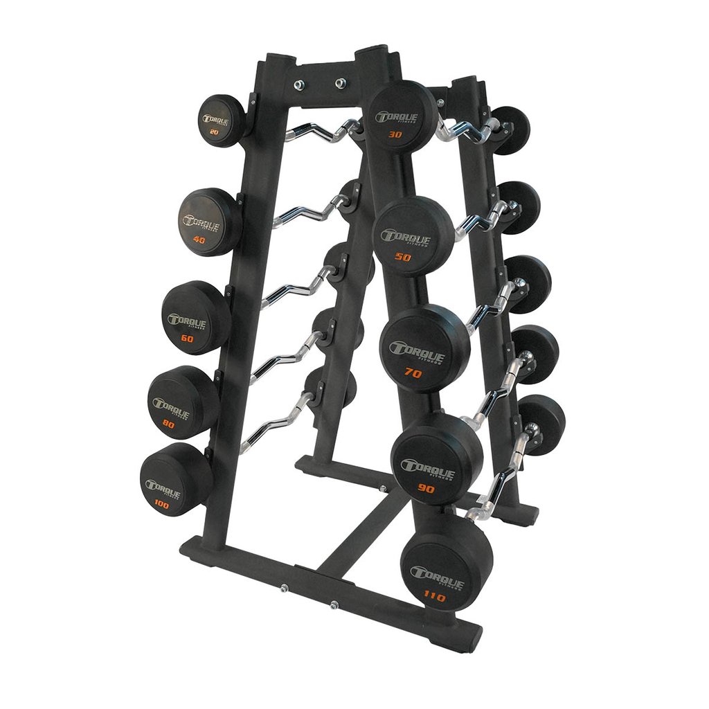 TORQUE RUBBER PRO-STYLE BARBELL SET – 10 BARS (20-110 LBS IN 10LB INCREMENTS)